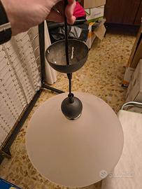 Lampadario a campana in vetro satinato