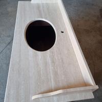 PIANA MARMO LAVABO IN TRAVERTINO 136X60X12