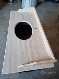 PIANA MARMO LAVABO IN TRAVERTINO 136X60X12