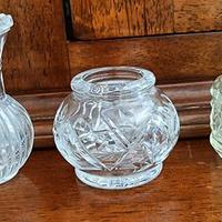 3 vasi in vetro di cristallo in miniatura-vintage