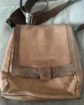 Borsa a tracolla uomo Piquadro pelle marrone