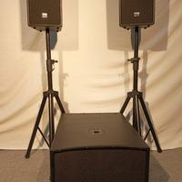 Impianto casse per dj completo sub e speaker ampli