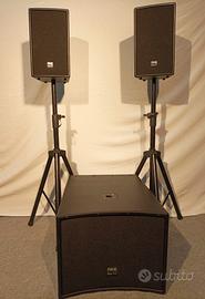 Impianto casse per dj completo sub e speaker ampli