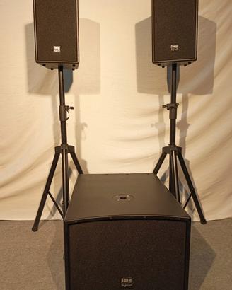 Impianto casse per dj completo sub e speaker ampli