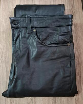 Pantalone in vera pelle uomo