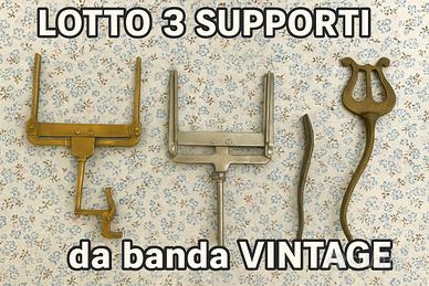 Lotto 3 supporti spartiti vintage per fiati banda