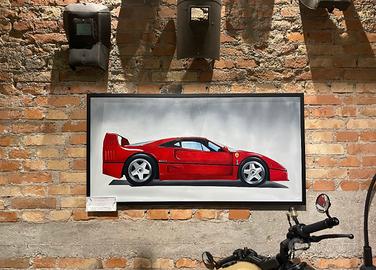 Quadro ferrari F40 ‘rosso passione’ olio su tela
