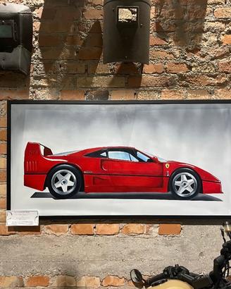 Quadro ferrari F40 ‘rosso passione’ olio su tela