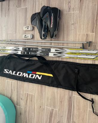 Set completo sci da fondo, bastoni, sacca,scarponi