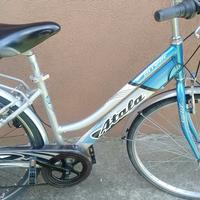 bicicletta da donna con cambio e cestino.