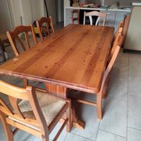 Tavolo grande 200x90 con 6 sedie in legno