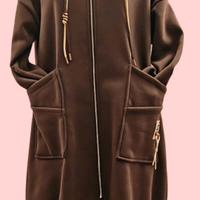 Maxi felpa over con cappuccio e zip