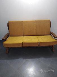 Divano 3 posti in legno massello