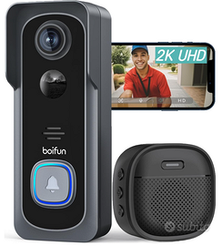 Videocitofono Wifi 2K UHD Campanello Senza Fili da