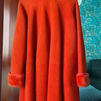 Cappotto in Montone, Arancione, vintage anni '80
