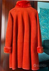 Cappotto in Montone, Arancione, vintage anni '80
