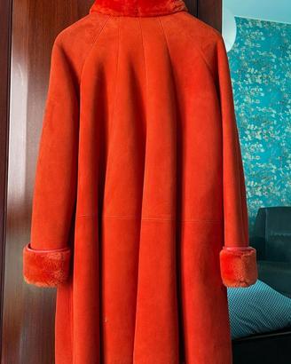 Cappotto in Montone, Arancione, vintage anni '80