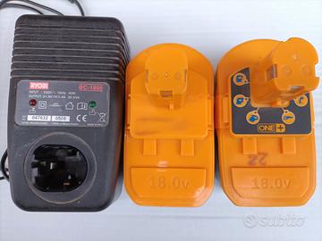 Coppia batterie Ryobi ONE+ 18V con carica batterie