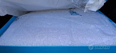 Trapunta matrimoniale vintage in pizzo