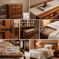 Mobile Letto a Scomparsa "Arte Povera" Legno