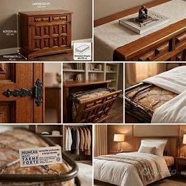 Mobile Letto a Scomparsa "Arte Povera" Legno