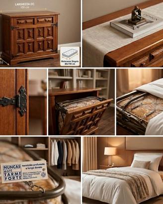 Mobile Letto a Scomparsa "Arte Povera" Legno