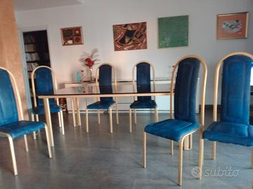 tavolo in vetro con  6 sedile 