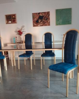 tavolo in vetro con  6 sedile 