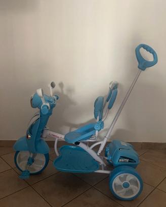 Aziamor Triciclo Vespa 2 in 1 Azzurro