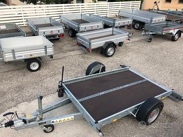 Rimorchio auto con pianale abbassabile idraulico