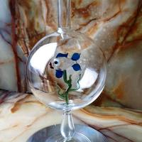 Bottiglia in vetro artistico italiano con pesce
