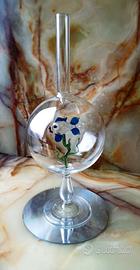 Bottiglia in vetro artistico italiano con pesce