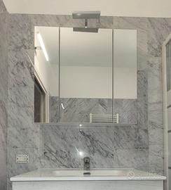 Specchiera bagno contenitore illuminata