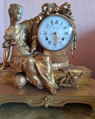 Orologio camino bronzo dorato Luigi XVI Collection