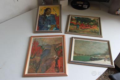 Lotto 4 stampe Paul Gauguin 20x30 con cornice