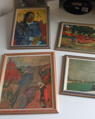 Lotto 4 stampe Paul Gauguin 20x30 con cornice