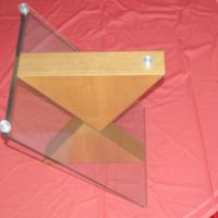 Tavolo rotondo cristallo e legno design Reflex