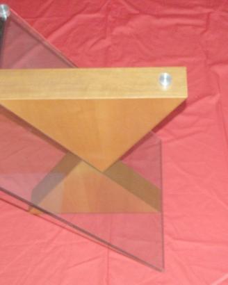 Tavolo rotondo cristallo e legno design Reflex