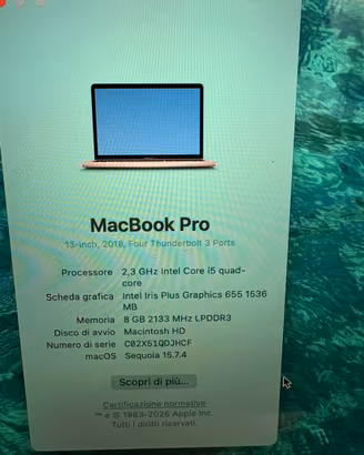 MacBook pro 13’ del 2018