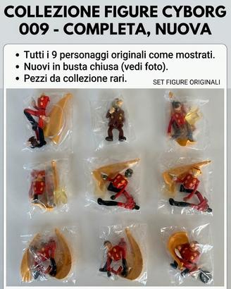Lotto Gashapon Cyborg 009 PVC Bandai - 11 Pezzi