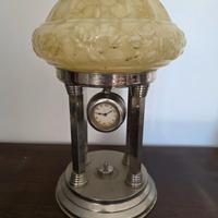 lampada liberty in alabastro con orologio 