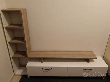 Mobile soggiorno per TV con libreria 