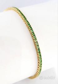 Bracciale Tenni Oro Giallo con Smeraldo ct 3,10