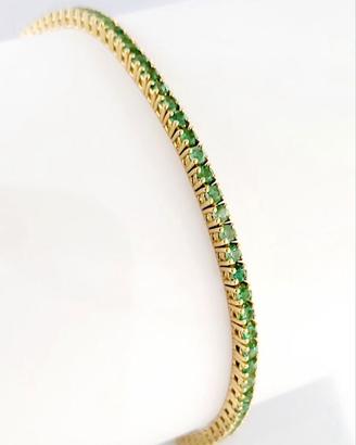 Bracciale Tenni Oro Giallo con Smeraldo ct 3,10
