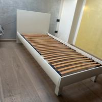 letto singolo con testiera e rete bianco 85 x 200