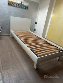 letto singolo con testiera e rete bianco 85 x 200
