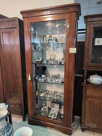 vetrina bassano a 5 ripiani in vetro e legno 