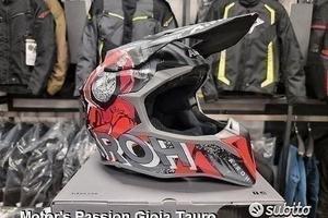 AIROH Casco Cross Wraap - Alien - Red Matt
