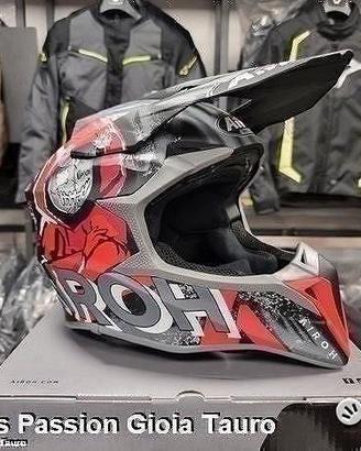 AIROH Casco Cross Wraap - Alien - Red Matt