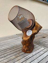 Lampada in legno d’olivo artigianale